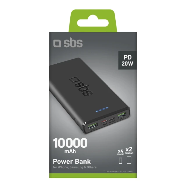 Powerbank SBS 10000 mAh 20W Power Delivery Black (8018417468827)