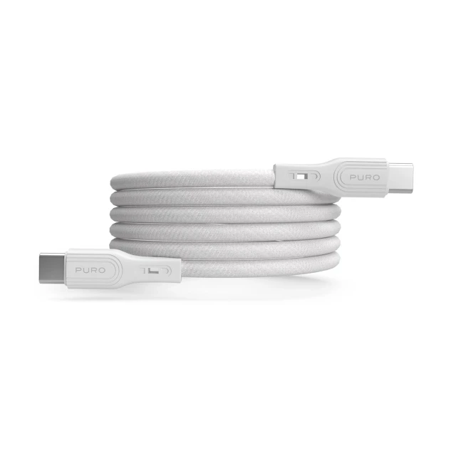 Кабель Puro Magnetic USB-C - USB-C 60W USB 3.2 (20 Gbps) 1m White (8018417469923)