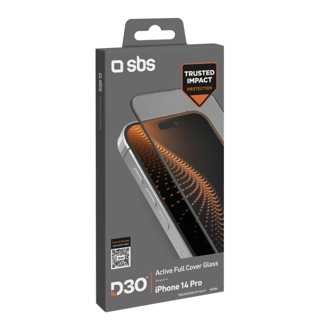 Захисне скло SBS D3O з рамкою для iPhone 14 Pro (8018417480584)
