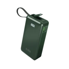 Powerbank SBS 10000 mAh 20W со встроенным кабелем USB-C Green (8018417481383)