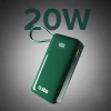 Powerbank SBS 10000 mAh 20W з вбудованим кабелем USB-C Green (8018417481383)