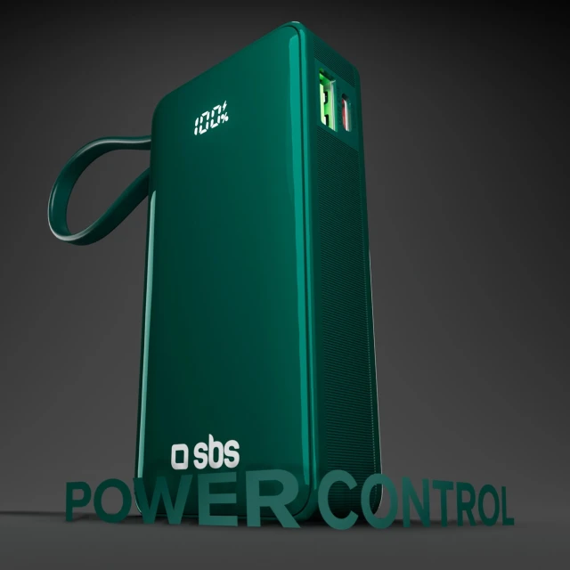Powerbank SBS 10000 mAh 20W з вбудованим кабелем USB-C Green (8018417481383)