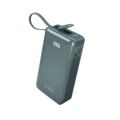 Powerbank SBS 10000 mAh 20W со встроенным кабелем USB-C и цифровым дисплеем Grey (8018417481406)