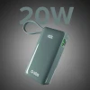 Powerbank SBS 10000 mAh 20W з вбудованим кабелем USB-C та цифровим дисплеєм Grey (8018417481406)