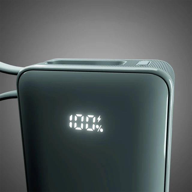 Powerbank SBS 10000 mAh 20W з вбудованим кабелем USB-C та цифровим дисплеєм Grey (8018417481406)
