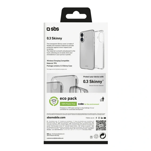 Чехол SBS Skinny Cover для iPhone 16 Clear (8018417482519)