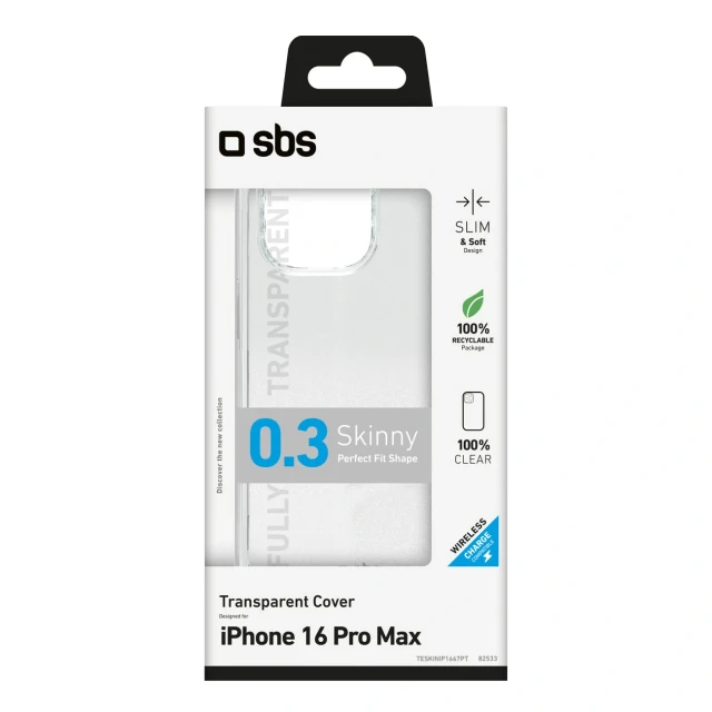Чехол SBS Skinny Cover для iPhone 16 Pro Max Transparent (8018417482533)