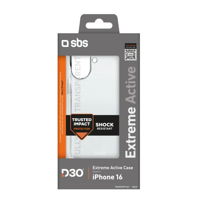 Чохол SBS Extreme Active D3O для iPhone 16 Clear (8018417482632)