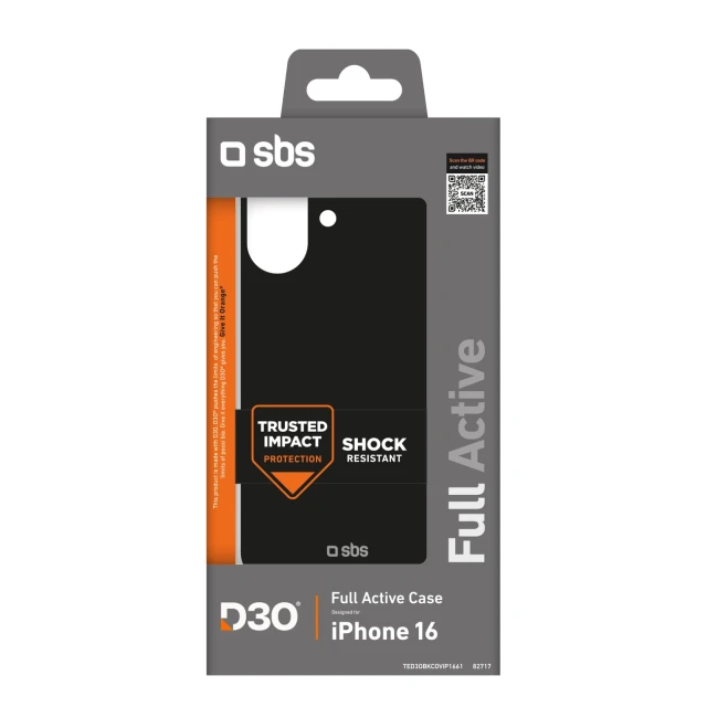 Чехол SBS Full Active D3O для iPhone 16 Black (8018417482717)