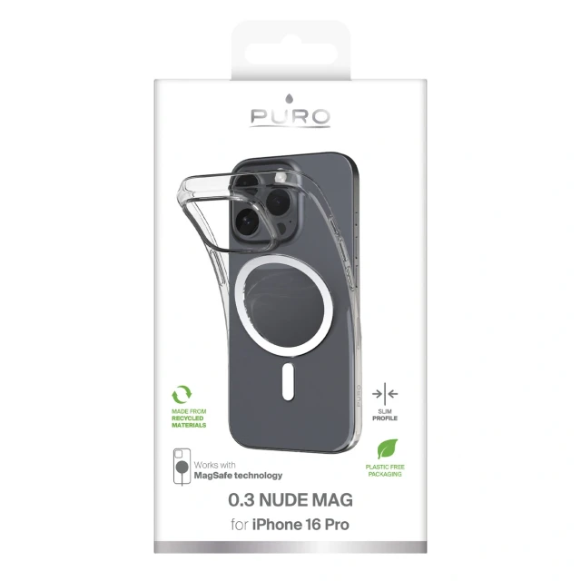 Чохол Puro 03 Mag для iPhone 16 Pro Clear with MagSafe (8018417484995)