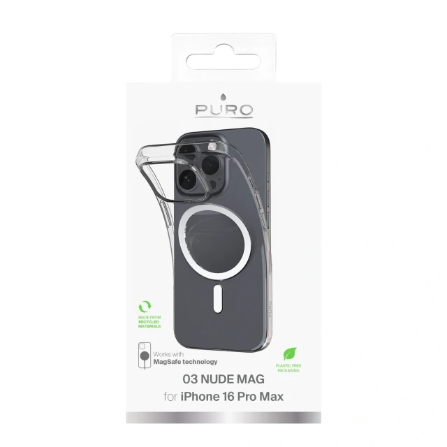 Чохол Puro 03 Mag для iPhone 16 Pro Max Clear with MagSafe (8018417485008)