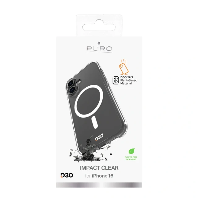 Чохол Puro Impact Clear D3O для iPhone 16 Clear with MagSafe (8018417485053)