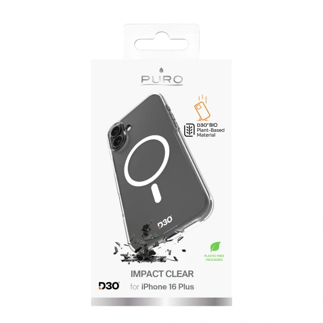Чохол Puro Impact Clear D3O для iPhone 16 Plus Clear with MagSafe (8018417485060)