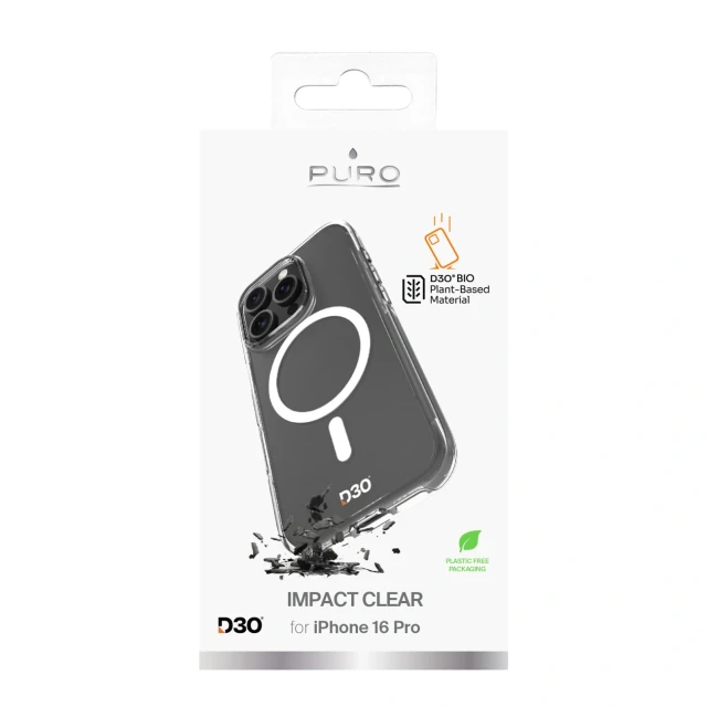 Чехол Puro Impact Clear D3O для iPhone 16 Pro Clear with MagSafe (8018417485077)