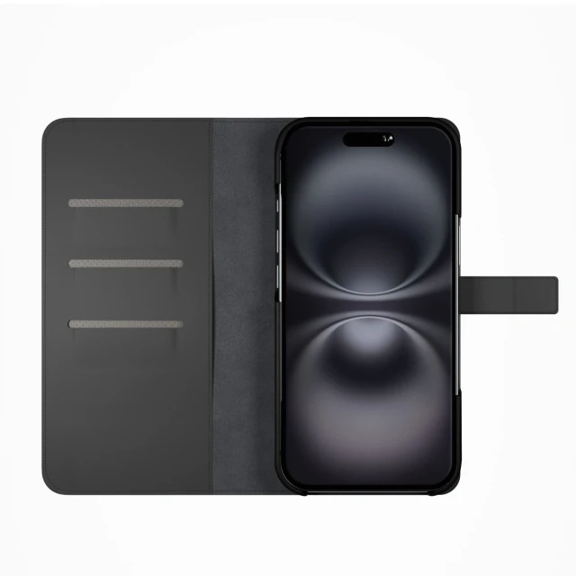 Чехол Puro Wallet Detachable 2в1 для iPhone 16 Black with MagSafe (8018417485091)