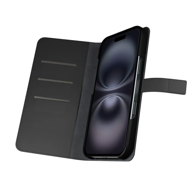 Чехол Puro Wallet Detachable 2в1 для iPhone 16 Black with MagSafe (8018417485091)