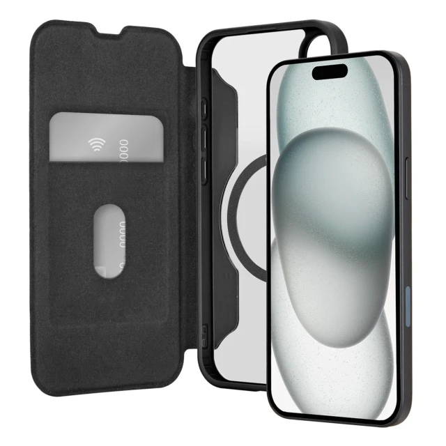 Чохол Puro Book Mag для iPhone 16 Black with MagSafe (8018417485138)