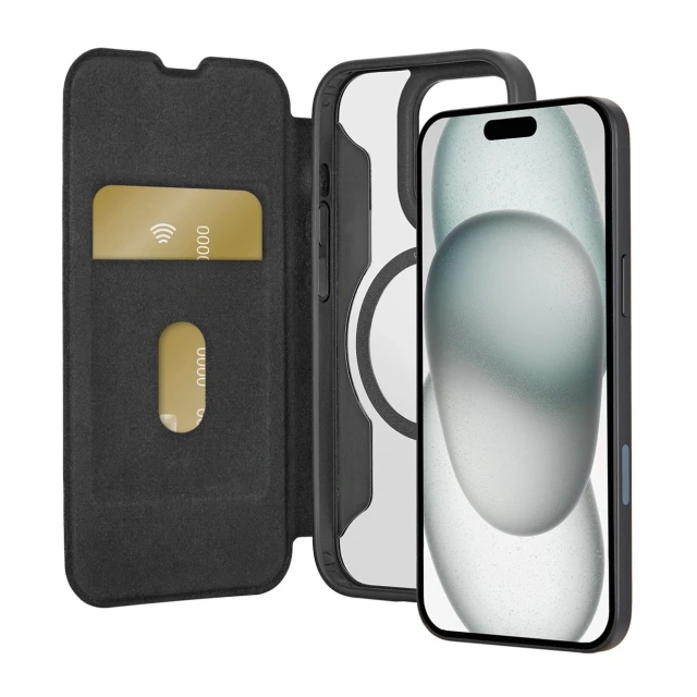 Чохол Puro Book Mag для iPhone 16 Pro Black with MagSafe (8018417485152)