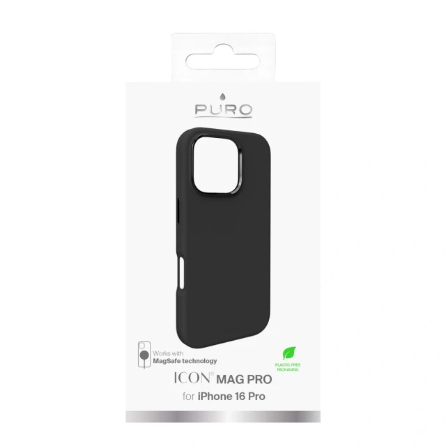 Чохол Puro Icon Mag Pro для iPhone 16 Pro Black with MagSafe (8018417485190)