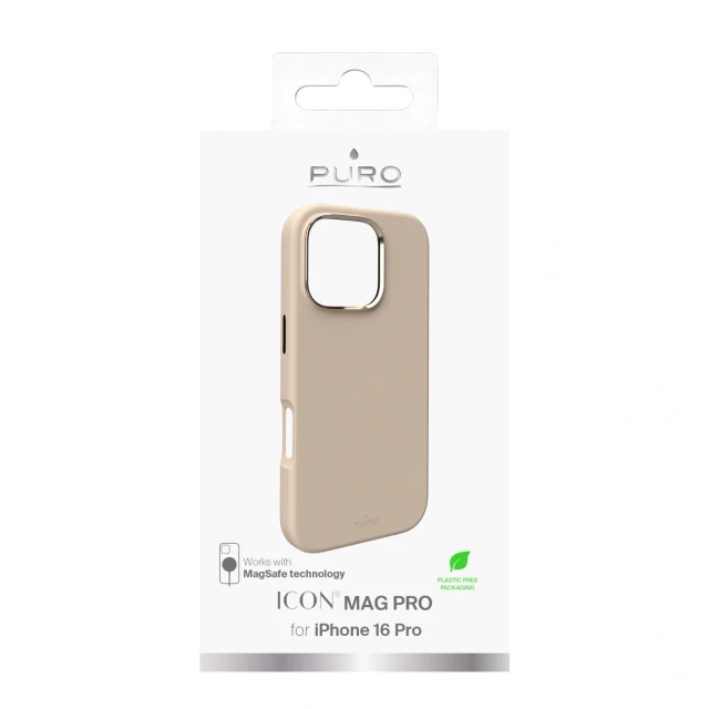 Чохол Puro Icon Mag Pro для iPhone 16 Pro Beige with MagSafe (8018417485237)