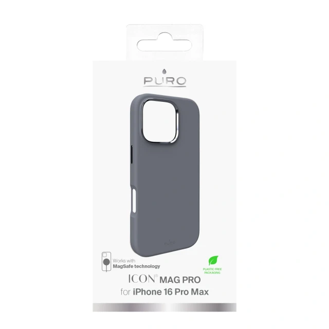 Чехол Puro Icon Mag Pro для iPhone 16 Pro Max Grey with MagSafe (8018417485282)