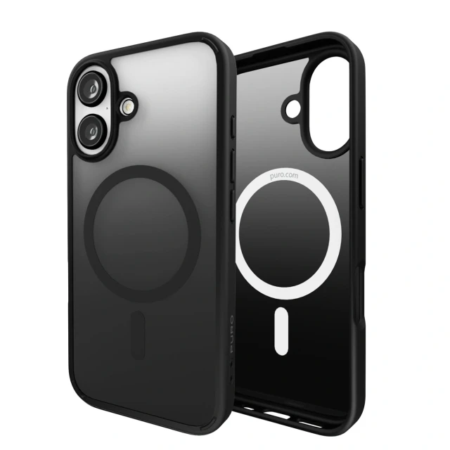 Чохол Puro Gradient для iPhone 16 Black with MagSafe (8018417485299)