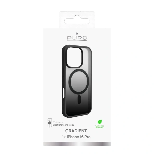 Чохол Puro Gradient для iPhone 16 Pro Black with MagSafe (8018417485312)