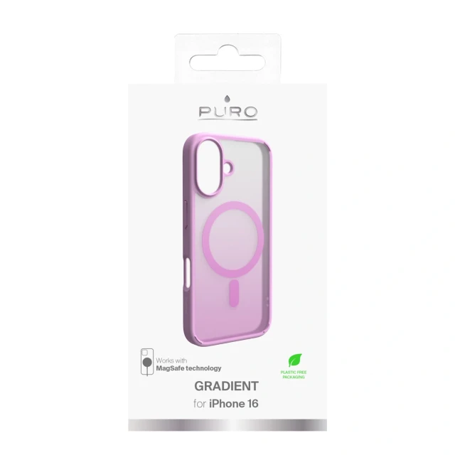 Чохол Puro Gradient для iPhone 16 Pink with MagSafe (8018417485336)