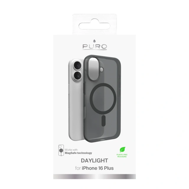 Чохол Puro Daylight для iPhone 16 Black with MagSafe (8018417485374)
