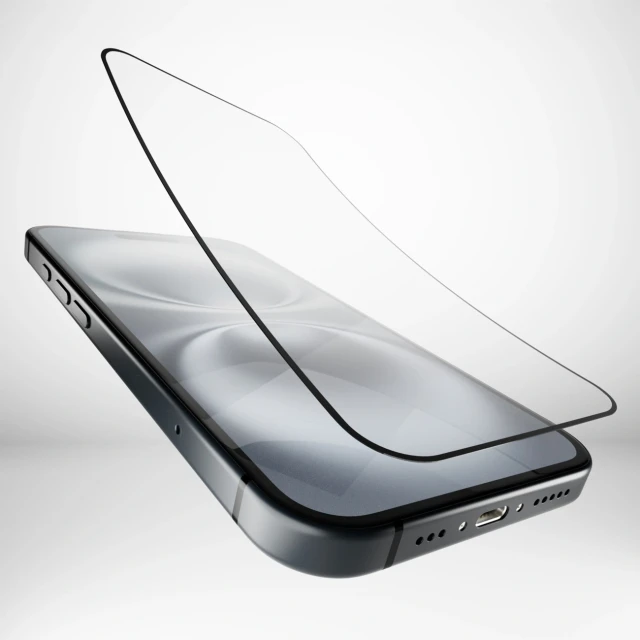 Захисна плівка Puro Flexible Glass D3O Black для iPhone 16 / iPhone 15 / iPhone 15 Pro (8018417485497)