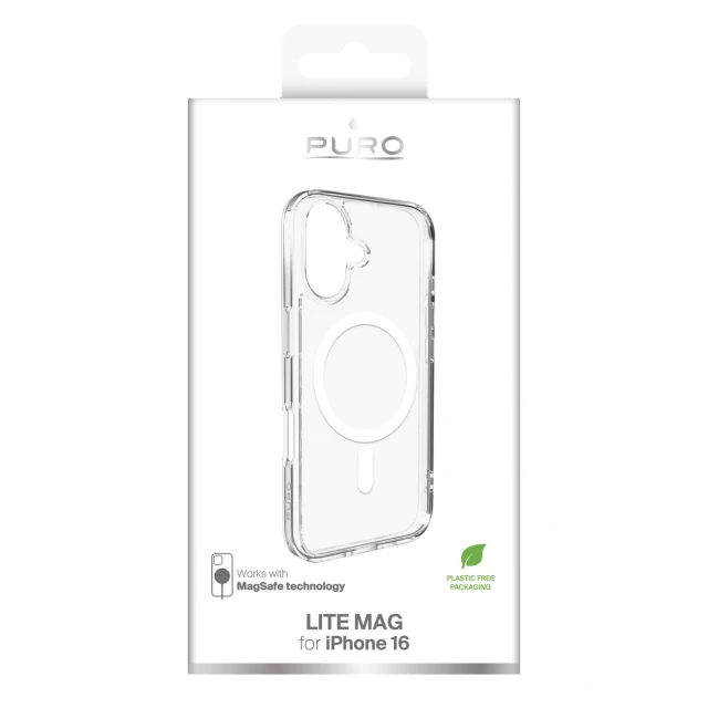 Чохол Puro Lite Mag для iPhone 16 Clear with MagSafe (8018417486128)
