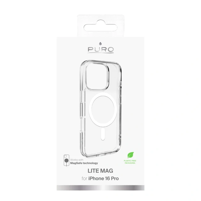 Чохол Puro Lite Mag для iPhone 16 Pro Transparent with MagSafe (8018417486142)