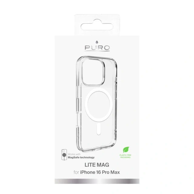 Чохол Puro Lite Mag для iPhone 16 Pro Max Clear with MagSafe (8018417486159)