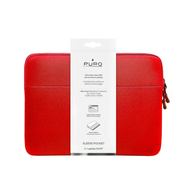 Чохол Puro SLIM POCKET Sleeve Bag Neoprene 13'' Red (8018417495090)