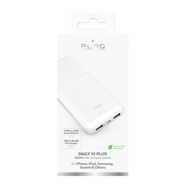Powerbank Puro DAILY 10 PLUS 10000mAh 22.5W White (8018417495250)