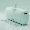 Powerbank SBS EcoPower 5000 mAh 10W з вбудованим портом USB-C Green (TEBB5000PLUGLBGRS)