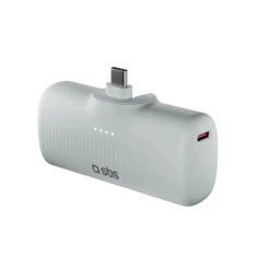 Powerbank SBS EcoPower 5000 mAh 10W со встроенным портом USB-C Grey (TEBB5000PLUGLGGRS)