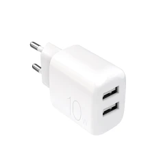 Мережевий зарядний пристрій Puro PROLITE 10W 2x USB-A White (8018417498589)