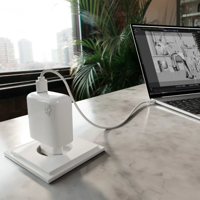 Сетевое зарядное устройство Puro PROLITE 45W USB-C White (8018417498626)