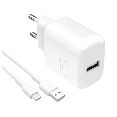 Мережевий зарядний пристрій Puro PROLITE 10W USB-A + кабель USB-A - USB-C 1.2m White (8018417498633)
