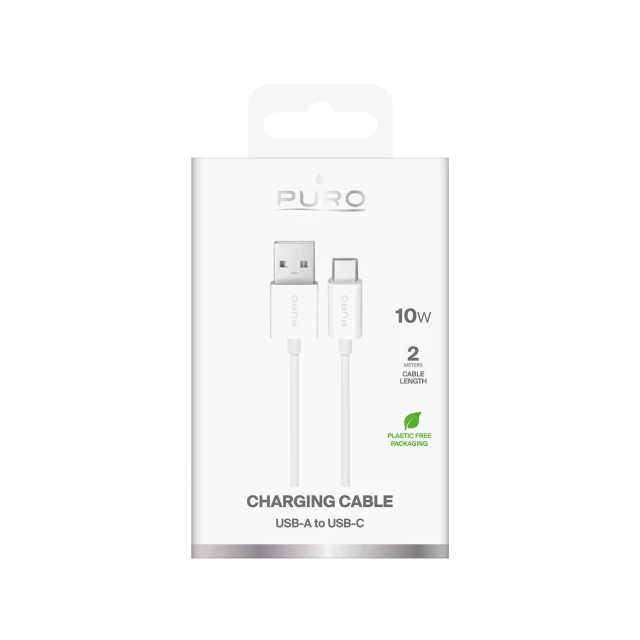 Кабель Puro 10W TPE USB-A - USB-C 2м White (8018417498695)