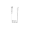 Кабель Puro спиральный 10W USB-A - USB-C 1m White (8018417498718)