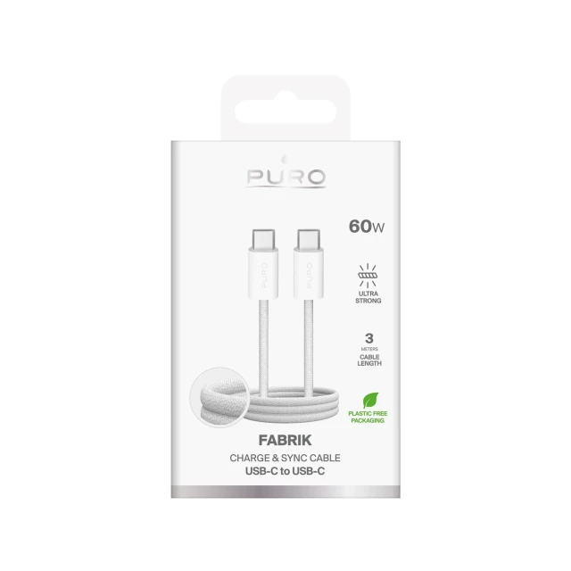 Кабель Puro Fabrik 4 240W USB-C - USB-C 1m White (8018417498855)