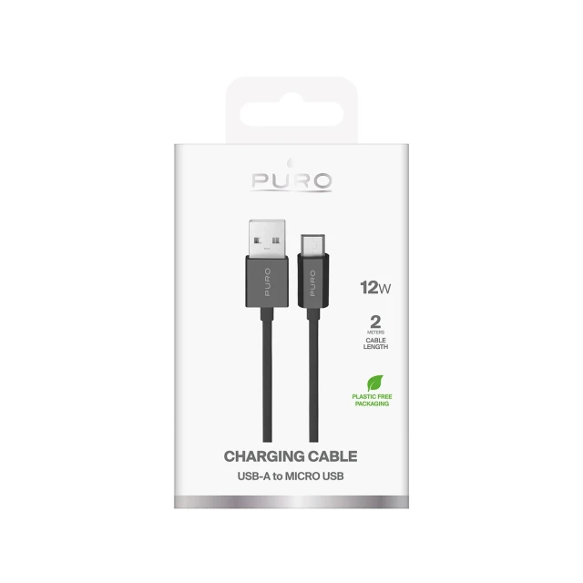Кабель Puro 12W TPE USB-A - Micro-USB 2м Black (8018417499074)