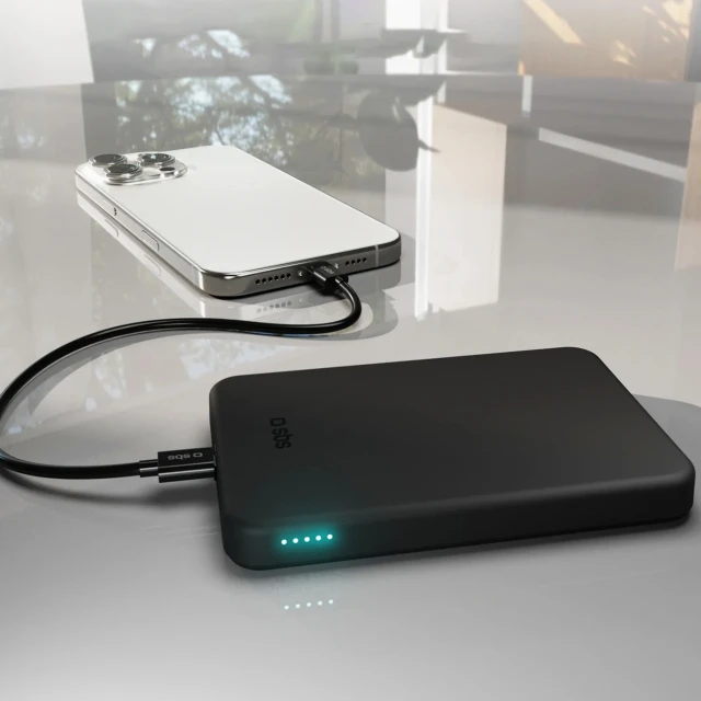 Powerbank SBS Mag Power Qi2 5000 mAh Black with MagSafe (TEBB5000QI2)
