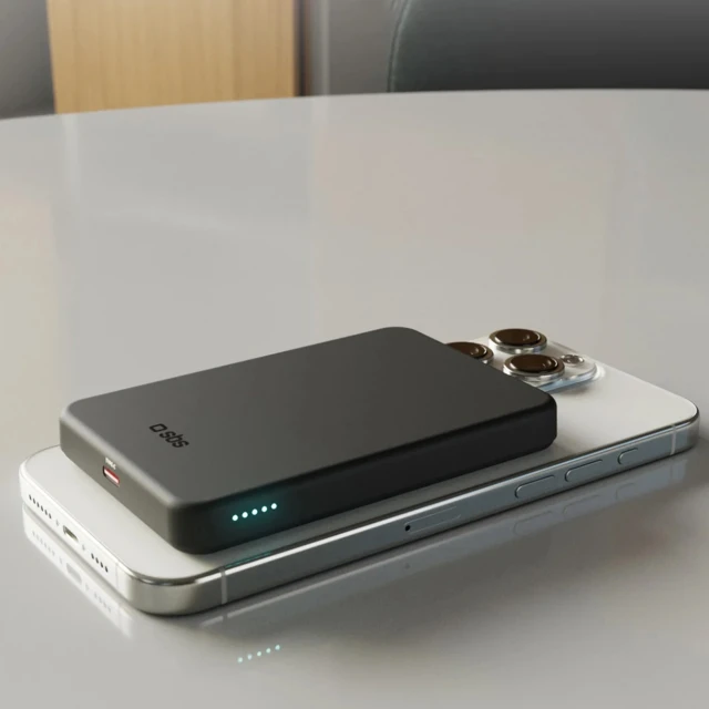 Powerbank SBS Mag Power Qi2 5000 mAh Black with MagSafe (TEBB5000QI2)