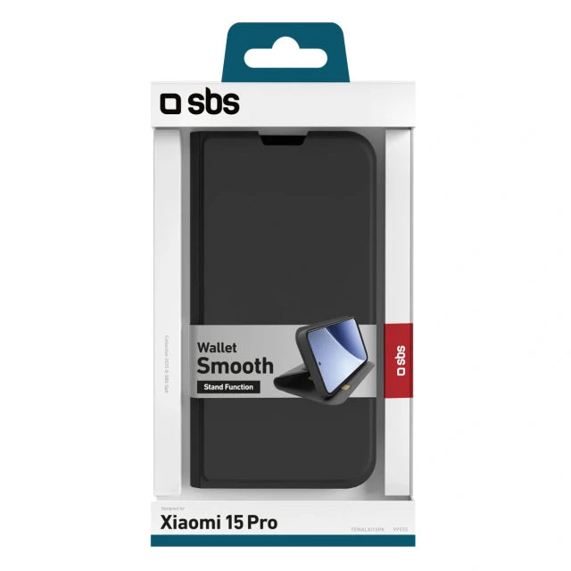 Чехол SBS Wallet Smooth для Xiaomi 15 Pro Black (8018417499555)