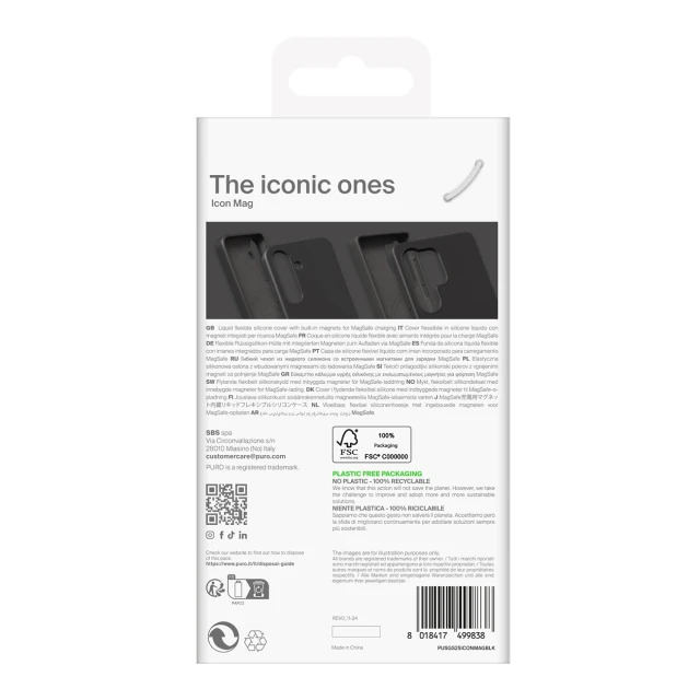 Чохол Puro Icon Mag для Samsung Galaxy S25 Black with MagSafe (8018417499838)