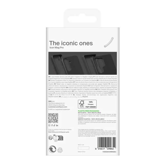 Чохол Puro Icon Mag для Samsung Galaxy S25 Ultra Black with MagSafe (8018417499852)