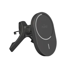 Автотримач Puro з бездротовою зарядкою Qi2 Black with MagSafe (8018417500350)